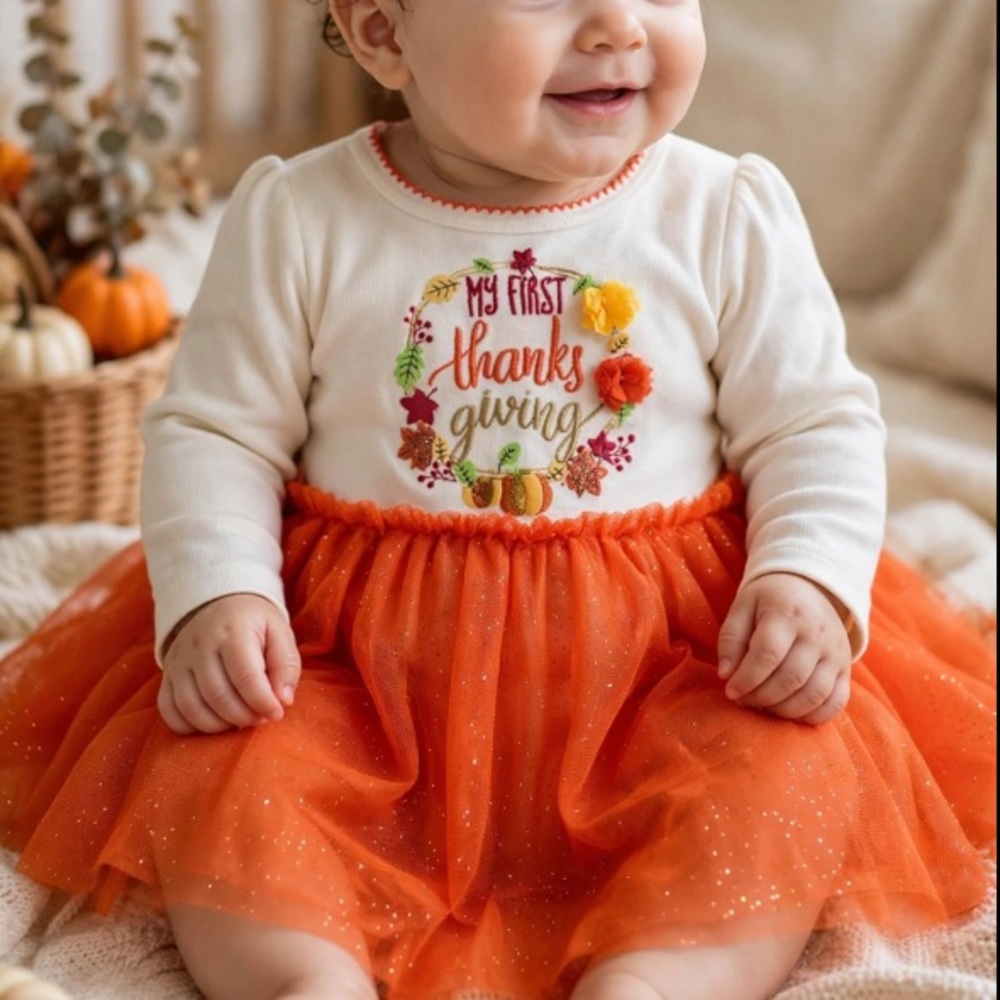 🍁My 1st Thanksgiving🍁Outfit/Dress 6-9 Months